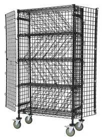 product of Quantum M1448-69BWSECBK Mobile Security Wine Bulk Storage Rack, 48"W x 18"D x 69"H, 4 Casters, Black Epoxy Finish, NSF Certified