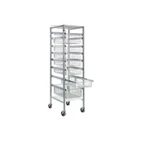 product of Quantum PS-S2475-8WB Partition Store Starter Unit, 19.5W x 24D x 75H, Chrome Plated Finish, Wire Baskets, Safety Top, Sold per Karat