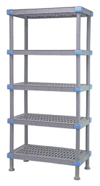 product of Quantum QP245474VS-5 NSF Millenia Gray Polymer 5 Shelf Vented Shelving Unit - 54" x 24" x 74"