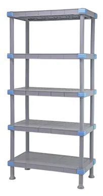 product of Quantum QP247274SS-5 NSF Millenia Gray Polymer 5 Shelf Solid Shelving Unit - 72" x 24" x 74"