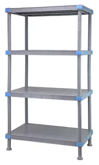 product of Quantum QP247286SS-4 NSF Millenia Gray Polymer 4 Shelf Solid Shelving Unit - 72" x 24" x 86"