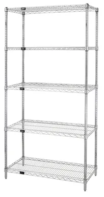 product of Quantum WR54-1236C-5 Wire Shelving Starter Kit, 36"W X 12"D X 54"H
