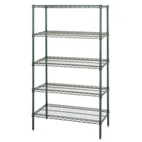 product of Quantum WR74-2460P-5 NSF 5 Shelf Green Epoxy Wire Shelving Starter Kit - 60" x 24" x 74"
