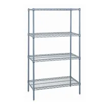product of Quantum WR74-2472GY NSF 4 Shelf Gray Epoxy Wire Shelving Starter Kit - 72" x 24" x 74"