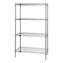 product of Quantum WR74-3060BK NSF 4 Shelf Black Epoxy Wire Shelving Starter Kit - 60" x 30" x 74"