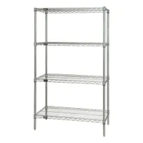 product of Quantum WR74-3060P NSF 4 Shelf Green Epoxy Wire Shelving Starter Kit - 60" x 30" x 74"