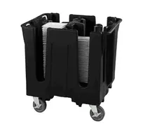 product of Vollrath SAC-6-06 Traex Adjustable Dish Caddy, 32.75W x 27.5D x 30.5H, 6 Compartments, 330 Plate Capacity, Black Plastic, NSF