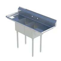 product of Sapphire Manufacturing SMS-2-1818D 72" Two Compartment Sink, 18"W x 18"L Bowl With 2 Drainboards