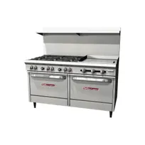 product of Southbend S60DD-2GR 60"Gas Restaurant Range w/ (6) Open Burners, 24" Griddle Right, (2) Standard Ovens, 286.000 BTU