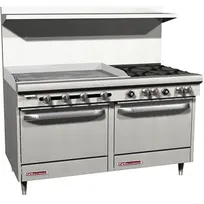 product of Southbend S60DD-3GL 60" Gas Restaurant Range w/ (4) Open Burners, 36" Griddle Left, (2) Standard Ovens, 246.000 BTU