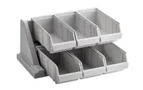 product of Cambro 6RS6480 Organizer Rack - 6 10-lb Bins, 20-1/8" L x 17-1/4" D x 9-1/4" H, Wall-Mount, Gray Poly