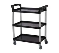 product of Serv-Ware BC-100B-CWP Plastic Bussing Utility Transport Cart w/ 3-Shelf
