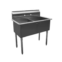product of Serv-Ware BS2-1818 39" Two Compartment Sink, 18"W x 18"L Bowl Without Drainboard