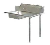 product of Serv-Ware DDT60R-CWP 60" Straight Soiled Dishtable w/ Right Table, 6-1/4"D Sink, 11" Backsplash