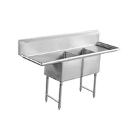 product of Serv-Ware E2CWP18182-18 72" Two Compartment Sink, 18"W x 18"L Bowl With 2 Drainboards