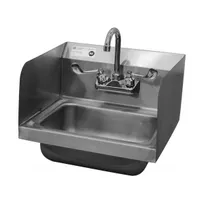 product of Serv-Ware HS15S-CWP 17" Wall Mounted Hand Sink with Wrist Faucet - 18 gauge / 3 Splashes