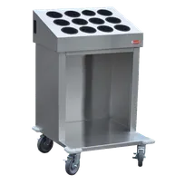 product of Steril-Sil CRT24-12RP Stainless Steel Tray & Silverware Cart w/ 12 Plastic Silverware Cylinders