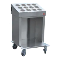 product of Steril-Sil CRT24-12SS Stainless Steel Tray & Silverware Cart w/ 12 Stainless Steel Silverware Cylinders