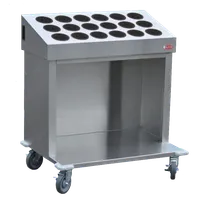 product of Steril-Sil CRT36-18RP Stainless Steel Tray & Silverware Cart w/ 18 Plastic Silverware Cylinders