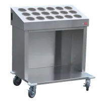 product of Steril-Sil CRT36-18SS Tray & Silverware Cart w/ 18 Stainless Steel Silverware Cylinders