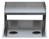 product of Steril-Sil E1-2RCS-2V-FOV Trash Insert, Two 4" Round Holes, Flat Overshelf, Stainless Steel
