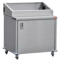 product of Steril-Sil E1-ENC36-3V Stainless Steel 3 Insert Mobile Dispensing Cart with Enclosed Base