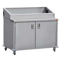product of Steril-Sil E1-ENC48-4V Stainless Steel 4 Insert Mobile Dispensing Cart with Enclosed Base