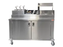 product of Steril-Sil KIT-ENC60-551 60" Stainless Steel 3 Insert Silverware Dispensing Cart w/ Enclosed Base