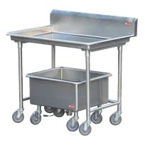 product of Steril-Sil LSS-44-BS Mobile Dishtable Sorting Station w/ Soak Sink, 3" Rolled Edges, 304 Steel