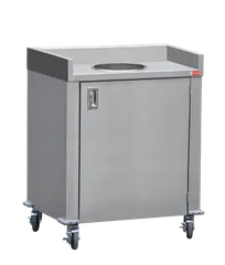 product of Steril-Sil MTC36-1 Mobile Trash Recycling Counter, 40 Gallon, 36" x 28" x 40"H, Stainless Steel
