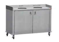 product of Steril-Sil MTC56-2 Mobile Trash Recycling Counter, 80 Gallon, 56" x 28" x 40"H, Stainless Steel