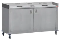 product of Steril-Sil MTC66-2-DMP Trash/Recycling Unit, 66"W x 34"D x 40"H, Stainless, Dump Basin, 40-Gallon Cans