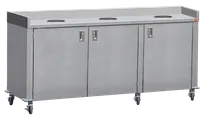 product of Steril-Sil MTC83-3 Mobile Trash Recycling Counter, 83"W x 33.75"D x 40"H, Stainless Steel, Heavy Duty