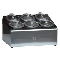 product of Steril-Sil TC-6SW Condiment Dispenser, 6-Hole (2x3), Non-Insulated, Stainless Steel, Silver