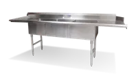 product of Steel Works SWDTC-3-90L 90" Soiled Dishtable w/3 Compartments, 16 Gauge Stainless / Left Drainboard