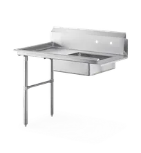 product of Steel Works SWUDT-48L 48"x30" Undercounter Dishtable with 20"x20" Bowl, 16 Gauge Top / Left