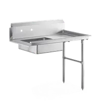product of Steel Works SWUDT-48R 48"x30" Undercounter Dishtable with 20"x20" Bowl, 16 Gauge Top / Right