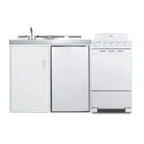 product of Summit ACK60COILW All-in-One Combo Kitchen, 58.63"W x 23.5"D x 42"H, with deep drawn sink