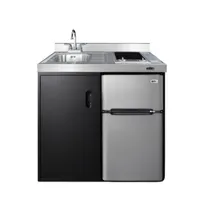 product of Summit C39ELGLASSBK All-In-One Combo Kitchen, 39"W X 24-5/8"D X 40"H