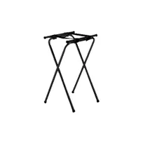 product of TableCraft Products 24BK Tray Stand - 18-1/4" x 16-1/2" Top, 31-3/4" Height, Black Metal, Double Bar, Hand Wash Only