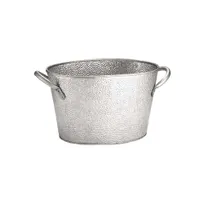 product of TableCraft GT159 Galvanized Collection Beverage Tub, 1-3/4 Gallons, 15" x 8-5/8" Oval, Galvanized Steel