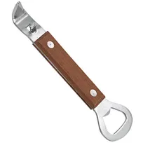 product of TableCraft Stainless Steel Can Opener Wood Handle Bottle Opener with Magnet