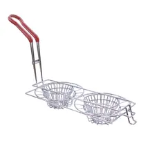 product of TableCraft Products TB24039 Double Tao Cup Fryer Basket w/ Red Vinyl Handle, Stainless Steel