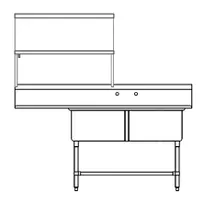 product of Tarrison TF-UCDSPDT2L-KIT 75" Undercounter Soiled Dishtable w/ Sink On Right, 7-1/2" Backsplash