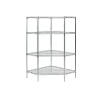 product of Tarrison TS-524427Z-KIT 4 Shelf Epoxy Coated Wire Corner Starter Shelving Unit - 42" x 24" x 74"