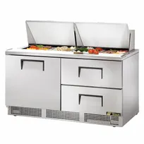 product of True TFP-64-24M-D-2-HC 64" Mega Top Sandwich/Salad Prep Table w/ 2 Drawers & 1 Door, 24 Pans