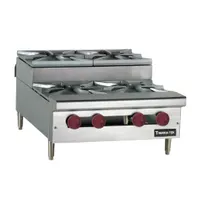 product of Therma-Tek TCHP24SU-4 24" Countertop Step-Up Gas Hotplate with (4) Burners, Manual Controls, 120.000 BTU
