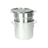 product of Thunder Group ALSKDB004 Double Boiler Set, 3 Piece, 20 Quart Boiler With Inset & Cover, Side Handles