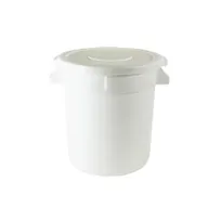product of Thunder Group PLTC010W - 10 Gallon Round Commercial Trash Can, White Plastic with Integrated Handles