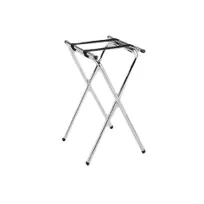product of Thunder Group SLTS002 Folding Tray Stand, Double Bar, 24" Height, Chrome Tubing, Silver Frame, Black Nylon Straps (2)